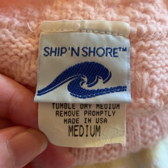 Vintage Pastel Pink Mock Neck Long Sleeve Pullover Oversize Cable Knit Sweater - Picture 16 of 16